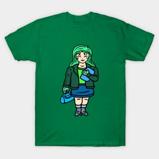 Kawaii green chibi girl T-Shirt